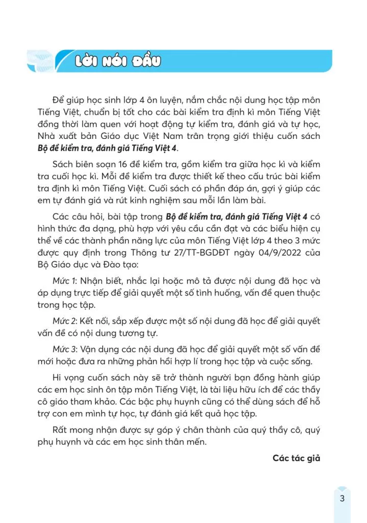 BỘ ĐỀ KIỂM TRA, ĐÁNH GIÁ TIẾNG VIỆT LỚP 4 (Theo chương trình GDPT 2018)